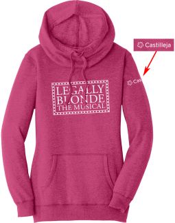 Ladies Lightweight Fleece Hoodie, Heathered Pink Azalea